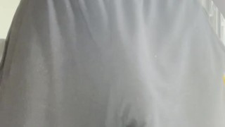 Black cock plays peekaboo 