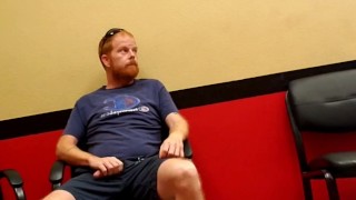Hairy ginger playing with dick at mechanic shop