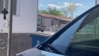 Public orgasm risky play with super wet pussy 