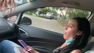 Best friend accepts challenge to go out with her vibrator on the street
