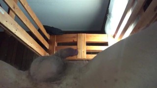 Chubby bi guy gets verbal while jerking off
