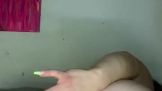 Chubby amateur stretches asshole with beads
