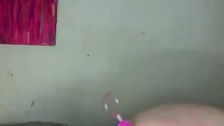 Chubby amateur stretches asshole with beads
