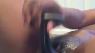 Skinny Petite ebony squirts in seconds!