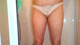Pissing my panties in shower again