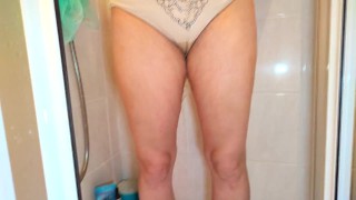 Pissing my panties in shower again