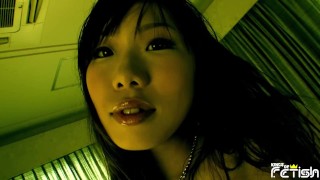 Gorgeous Japanese chick with big boobs teasing