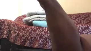 Ebony faggot dick tease and ballet flats shoeplay