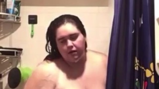 BBW Masturbates Fat Pussy In Best Friends Shower (BODY SHAKING ORGASM)