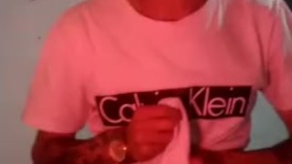 sexy boy tickles himself while dancing