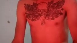 Sexy boy dances erotic to get tickled and touches himself