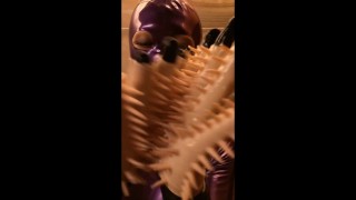 lotion massage with latex doll