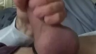 Daddy jerking thick cock