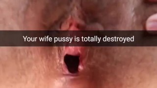 Your wife pussy is totally destroyed by a small fat dick - Cuckold Captions