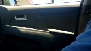 Hairy ginger edging in public, showing off at a gas station 