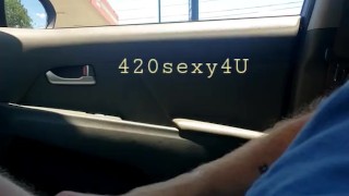 Hairy ginger edging in public, showing off at a gas station 