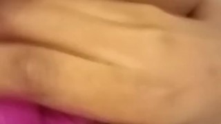 Ebony fucks herself and plays with clit