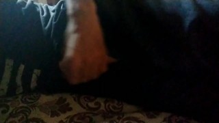 Desi indian big cock handjob on bed