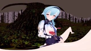 [VR 360 4K] Eula Genshin licking boobs