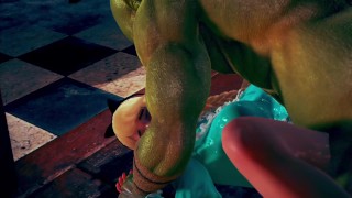 beautiful princess creampie to the big monster - 3d hentai animation