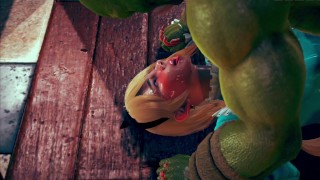 beautiful princess creampie to the big monster - 3d hentai animation