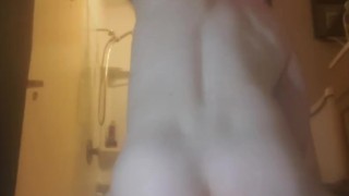 Sissy dildo t-girl trap femboy twink with pink hair plays with dildo