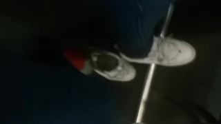 Take off Stinky sneaker in Bus