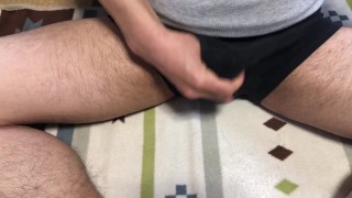 【HD】パンツ越しにシコシコと手コキ！オナニーが気持ちよすぎて声を出しながら中に大量放出！！