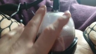 Cristina Cielo tries hard pussy pumping and vibrating anal beads