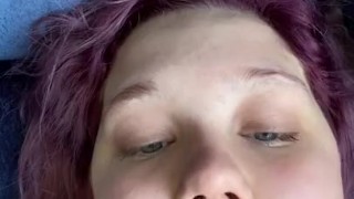 Fat pussy teen masturbates on deck in front of neighbours