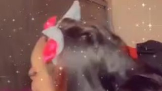 Neko Big booty Japanese and Puerto Rican CATGIRL onlyfans/Sexysasha361 sucks and fucks dildo 