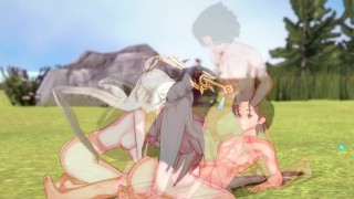 Beidou and Ningguang threesome! (3D Hentai) (Genshin Impact)