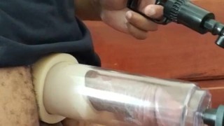My new penis pump almost couldn't hold my dick