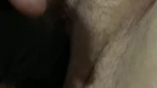 Fucking my wet pussy with a big black dildo 