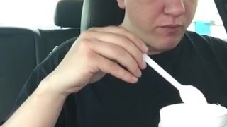 Piggy eating snacks at sonic 