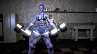 Widowmaker Works Out (Muscle Growth Animation)