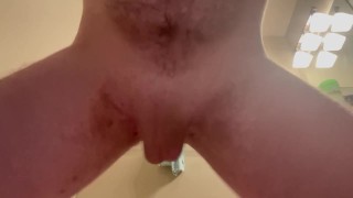 Handsfree orgasm after hip thrusting 