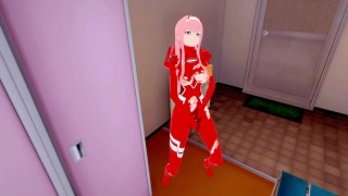 Zero Two в экзоскелете ласкает свою киску трясётся и кончает | женсая раздевалка [3d hentai]