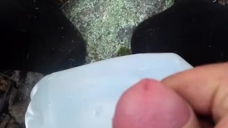 Horny in the woods(thick load) (moaning) (prequel to pissing in the woods) 