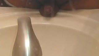 Black Man with tiny dick peeing