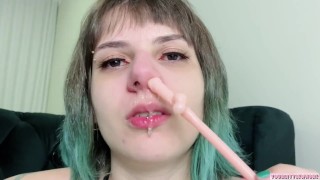 dildo snotty nose fuck with dirty talk