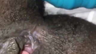Slim Slutty Brunette Vibrates her pussy