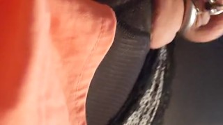 Crossdresser Locked in Chastity after Edging