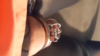 Crossdresser Locked in Chastity after Edging