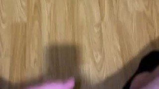 Wanking my hard cock until I cum all over the floor 