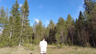Fealing naughty outdoors