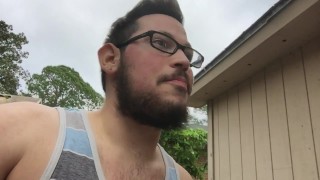 Risky Fuck Behind the Shed in the Backyard!
