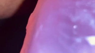 Cum on my new dildo creamy pussy 