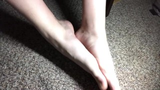 Playing with my feet under my home desk