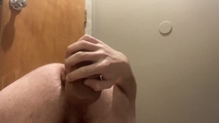 Trying to fit a monster dildo in my tight ass